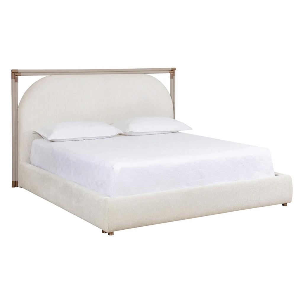 SUNPAN Arcelia Cream Fabric King Bed