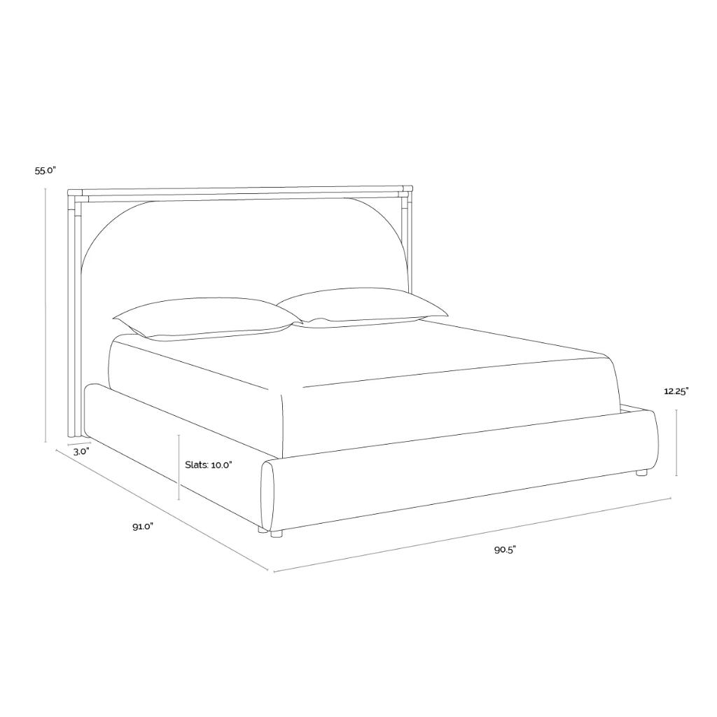 SUNPAN Arcelia Cream Fabric King Bed