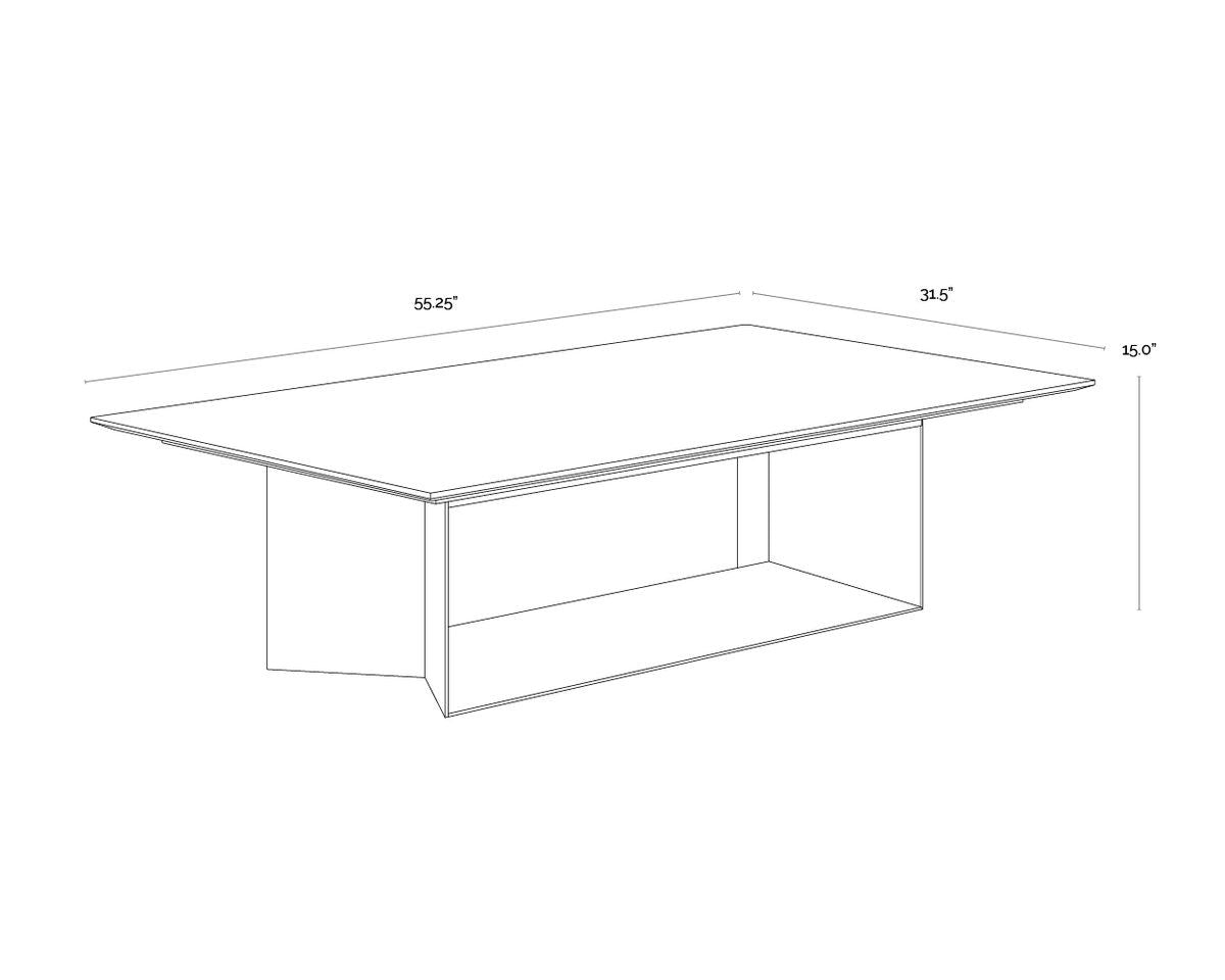 SUNPAN Soleen Marble Top Rectangular Coffee Table