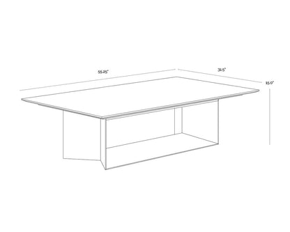 SUNPAN Soleen Marble Top Rectangular Coffee Table