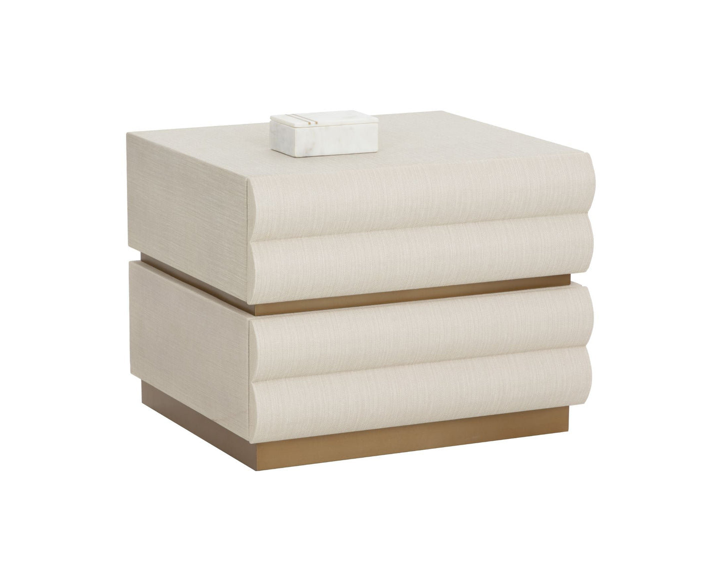 SUNPAN Subira Two Drawers Raffia Warp Nightstand