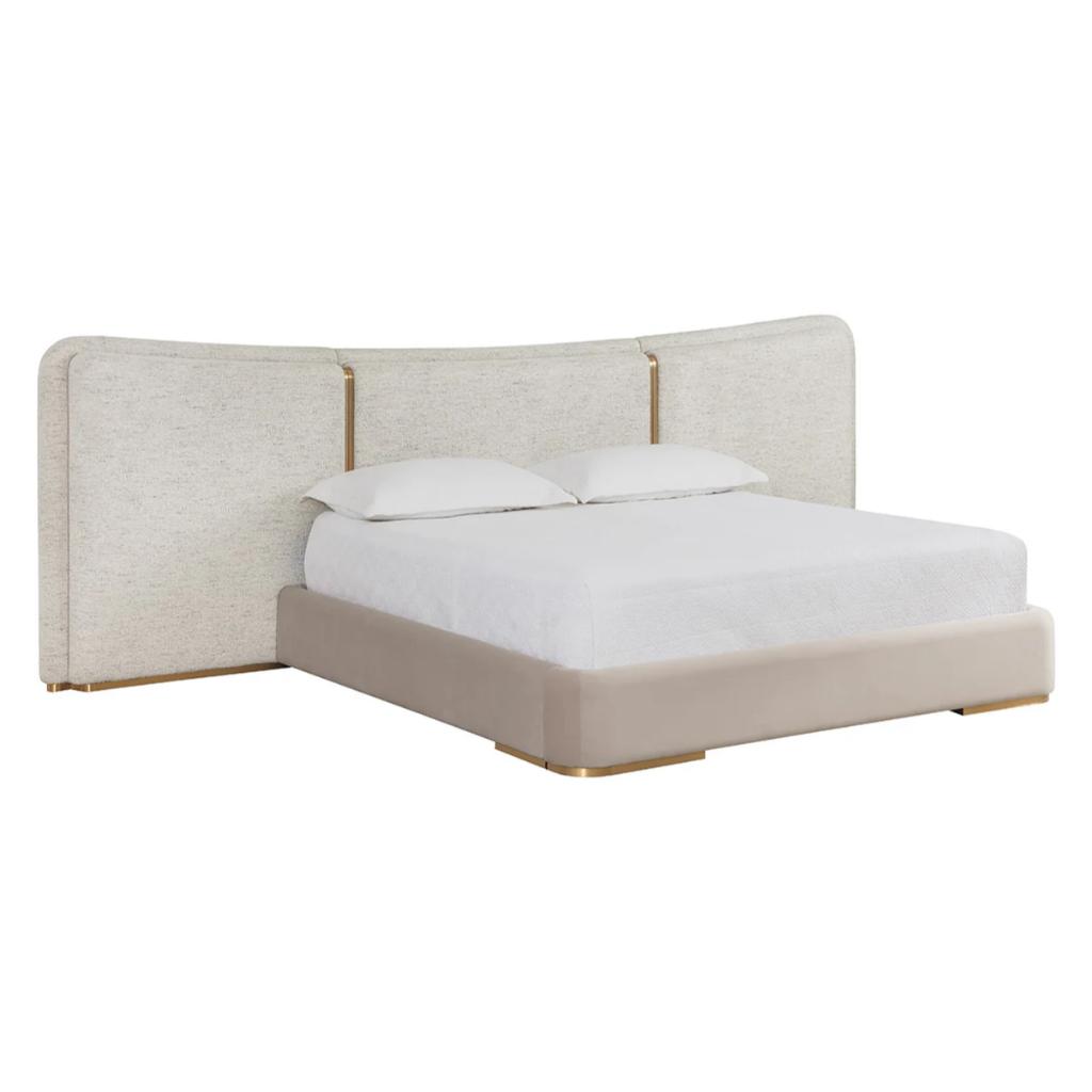 SUNPAN Clarimond Cream Fabric King Bed