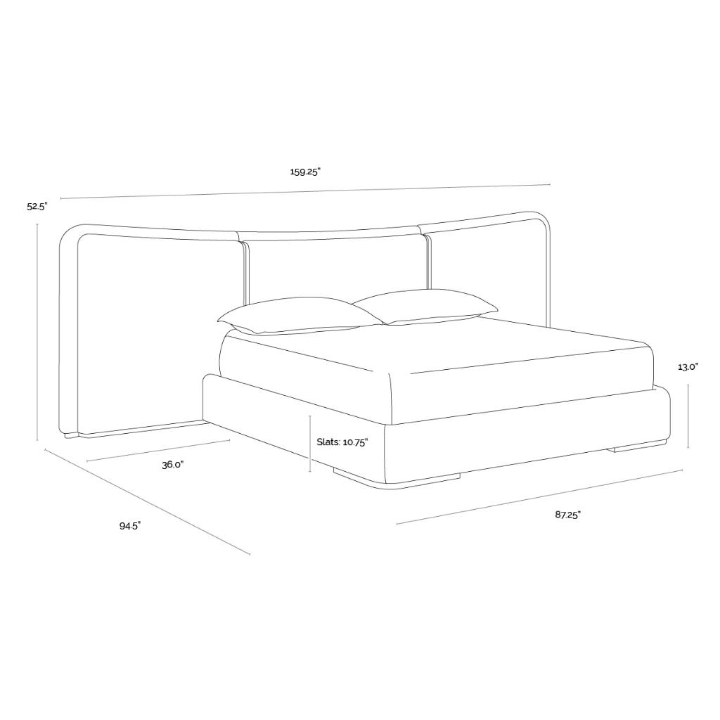 SUNPAN Clarimond Cream Fabric King Bed