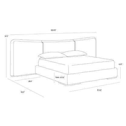 SUNPAN Clarimond Cream Fabric King Bed