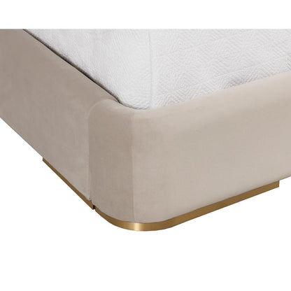SUNPAN Clarimond Cream Fabric King Bed