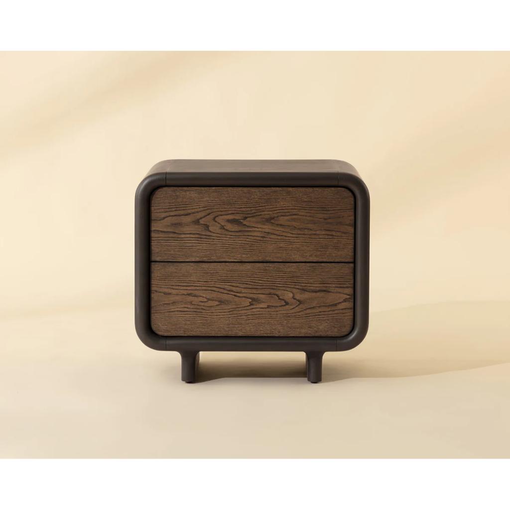 SUNPAN Koa Two Drawers Wood Nightstand