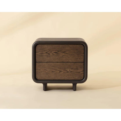 SUNPAN Koa Two Drawers Wood Nightstand