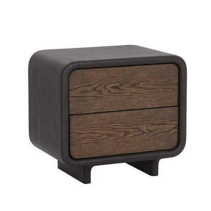 SUNPAN Koa Two Drawers Wood Nightstand