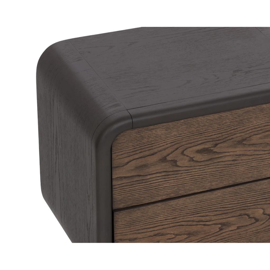 SUNPAN Koa Two Drawers Wood Nightstand