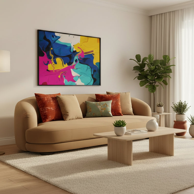 SUNPAN Valentina Brown Fabric Sofa