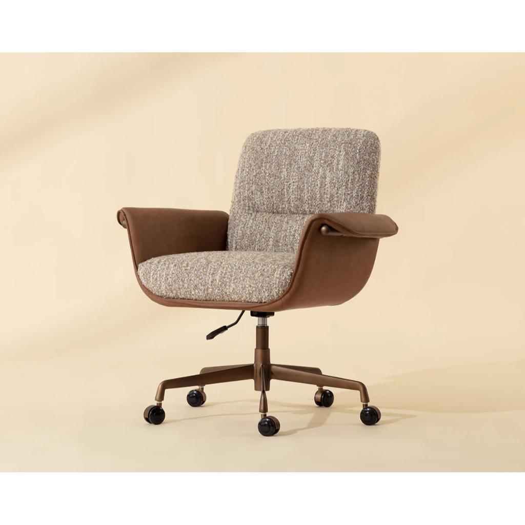 SUNPAN Lomax Brown Leather Office Chair