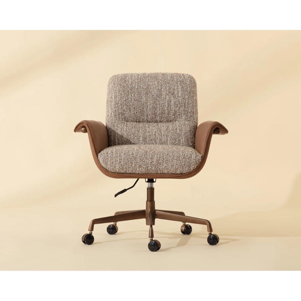 SUNPAN Lomax Brown Leather Office Chair