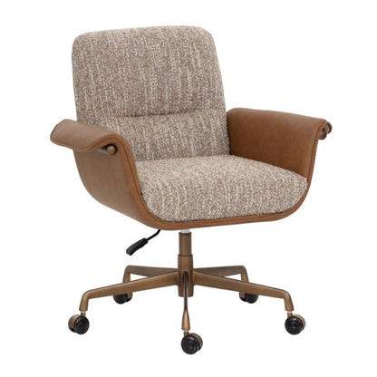 SUNPAN Lomax Brown Leather Office Chair