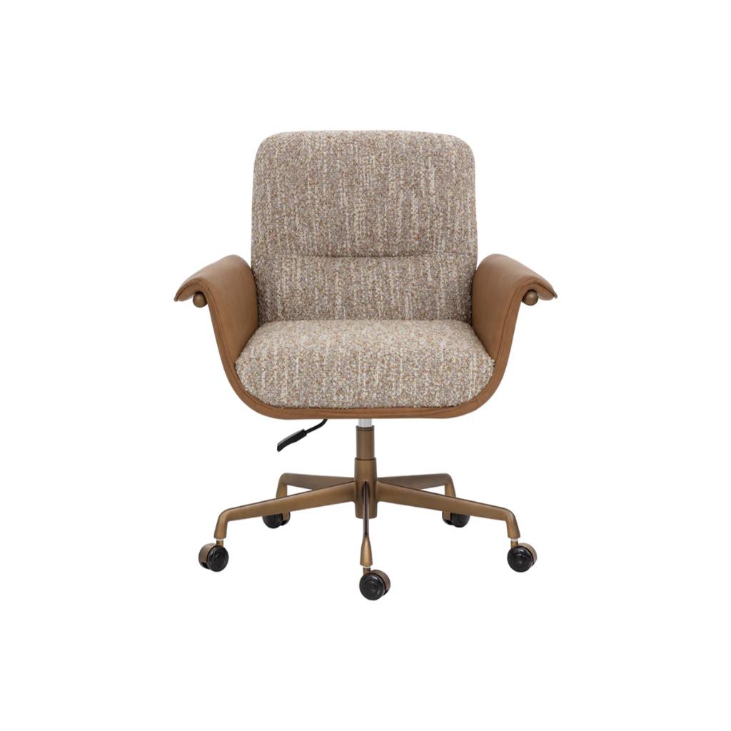 SUNPAN Lomax Brown Leather Office Chair