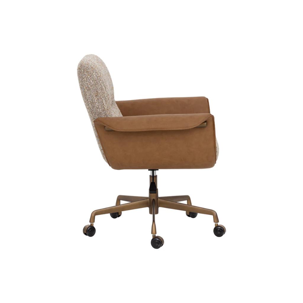SUNPAN Lomax Brown Leather Office Chair