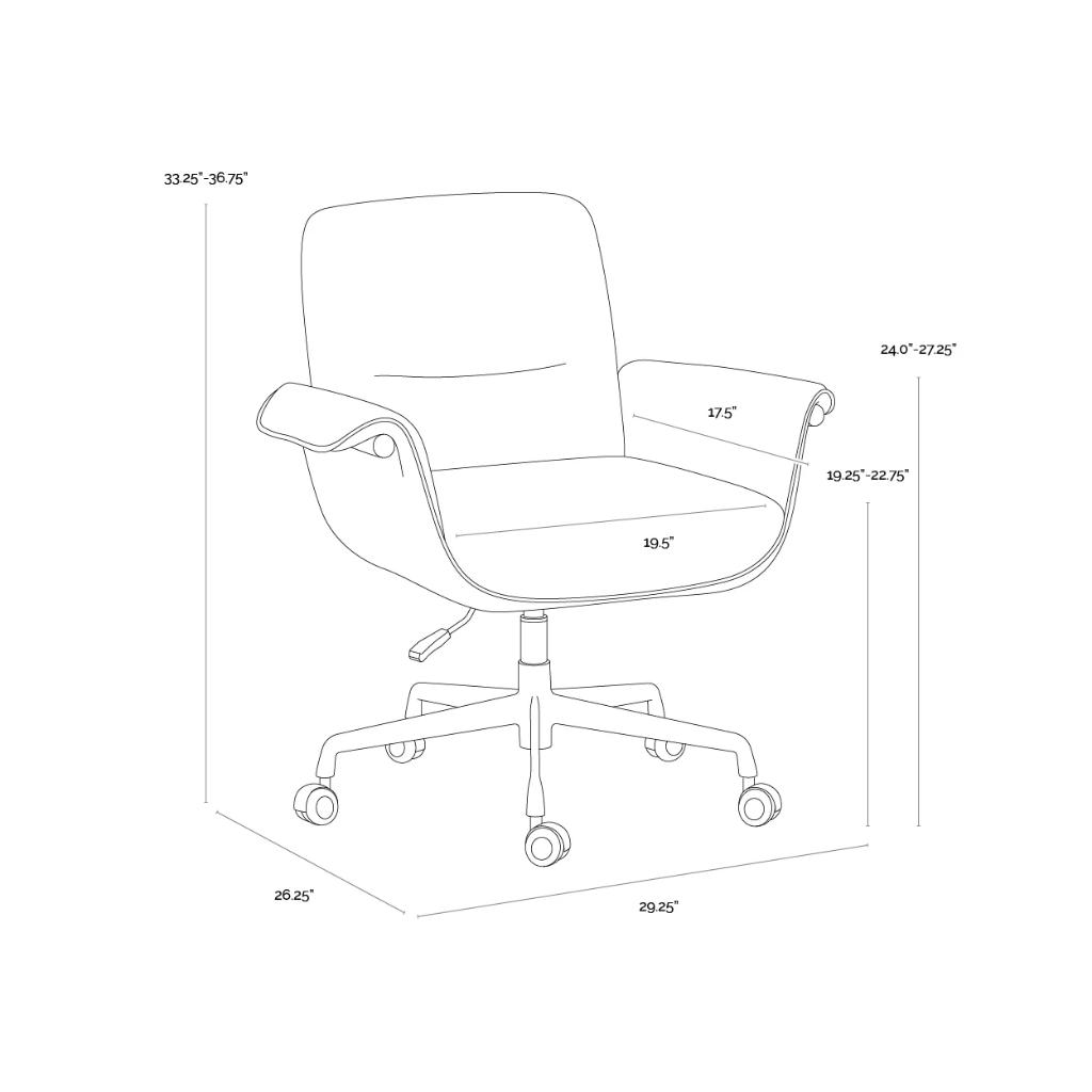 SUNPAN Lomax Brown Leather Office Chair