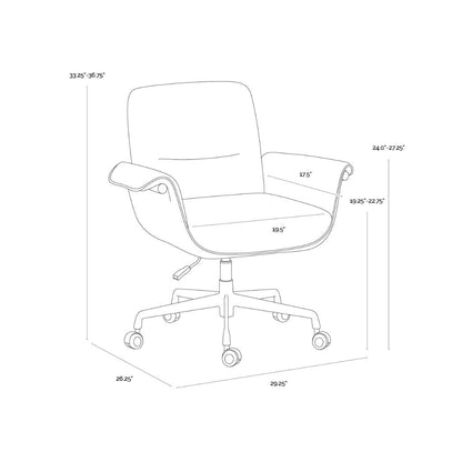 SUNPAN Lomax Brown Leather Office Chair