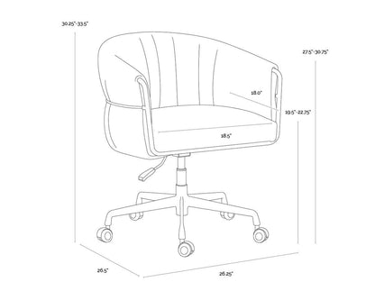 SUNPAN Olma Cream Fabric Office Chair