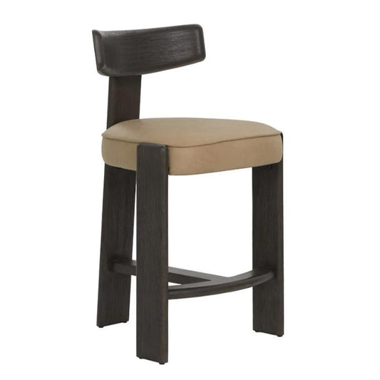 Horton Sahara Sand Leather Counter Stool