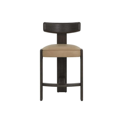 SUNPAN Horton Sahara Sand Leather Counter Stool