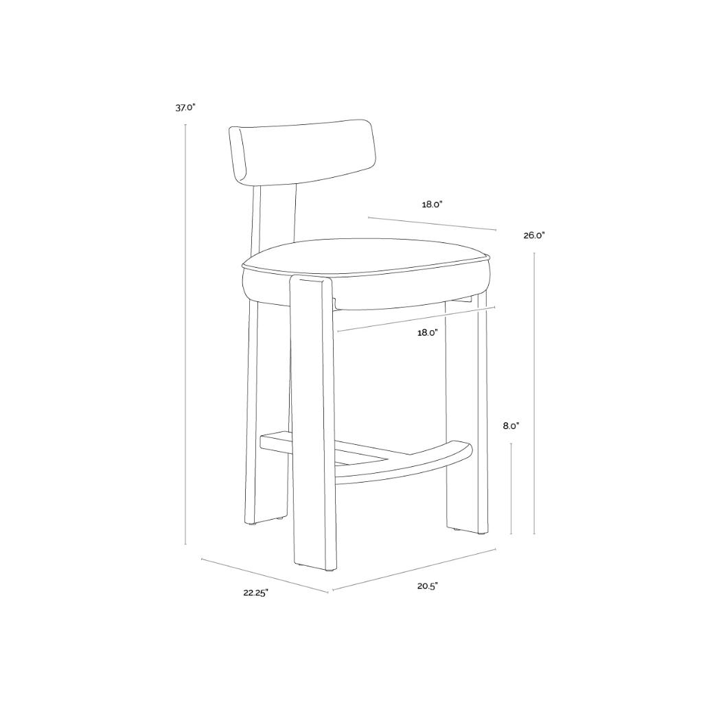SUNPAN Horton Sahara Sand Leather Counter Stool