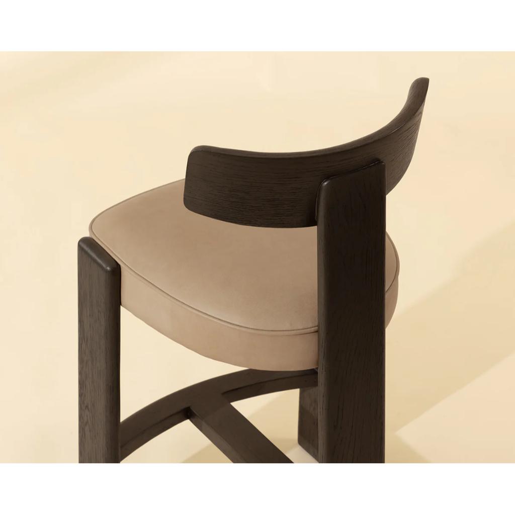 SUNPAN Horton Sahara Sand Leather Counter Stool