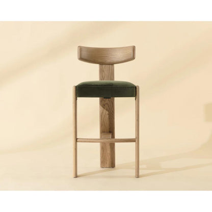 SUNPAN Horton Forest Green Fabric Barstool
