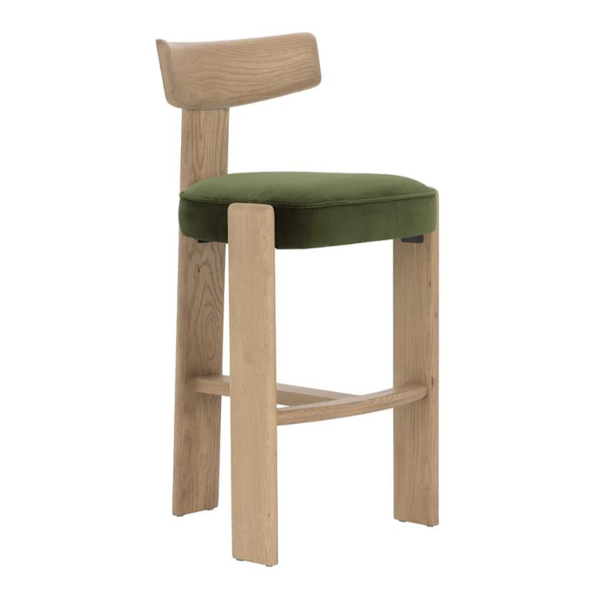 SUNPAN Horton Forest Green Fabric Barstool