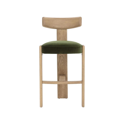 SUNPAN Horton Forest Green Fabric Barstool