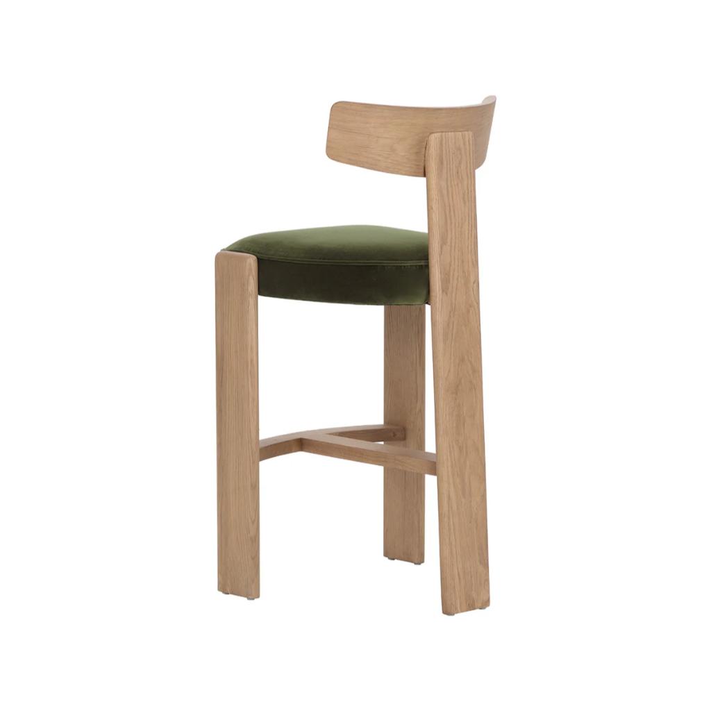 SUNPAN Horton Forest Green Fabric Barstool