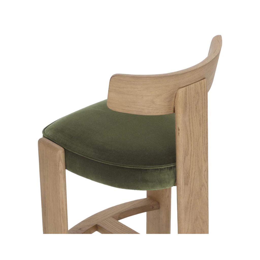 SUNPAN Horton Forest Green Fabric Barstool
