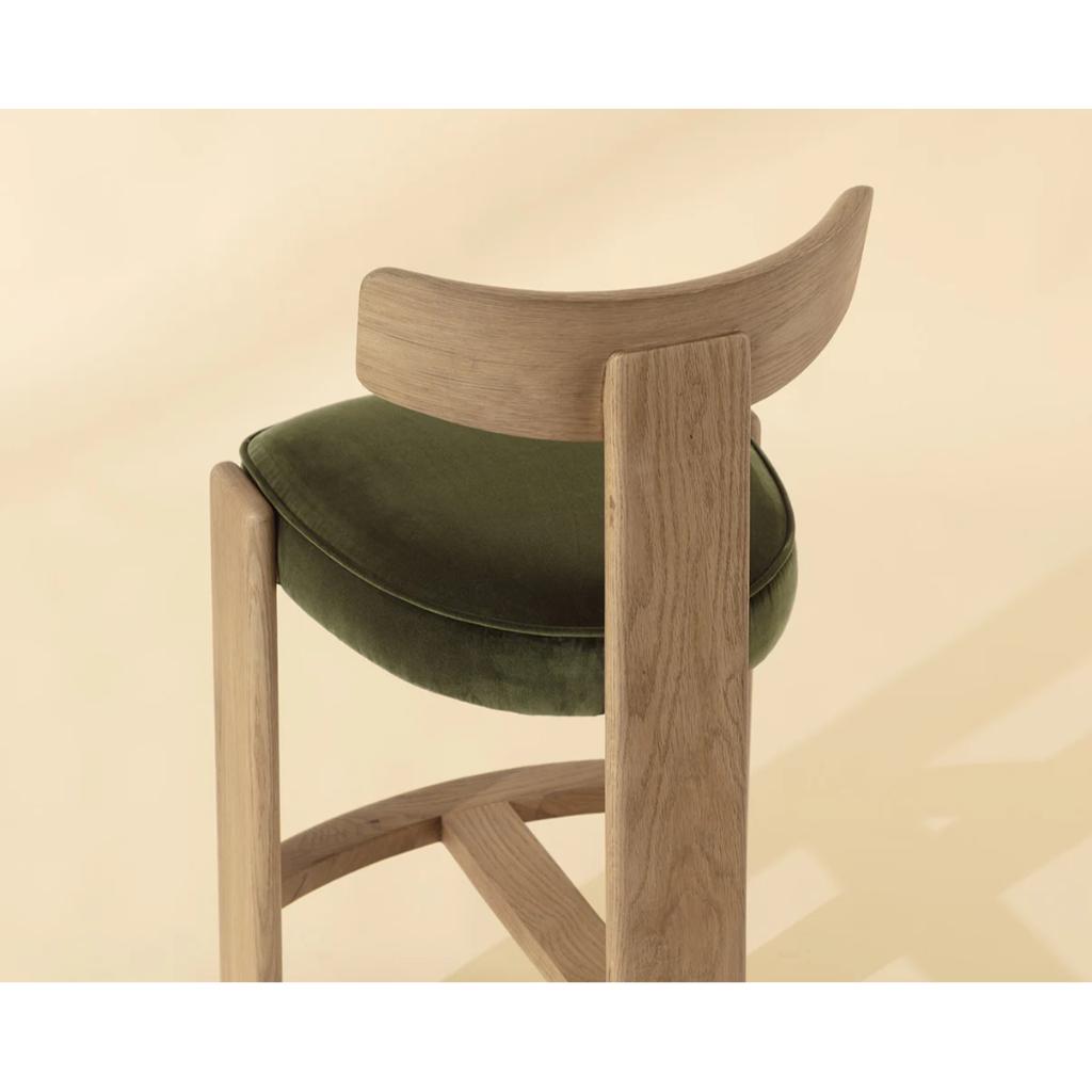SUNPAN Horton Forest Green Fabric Barstool