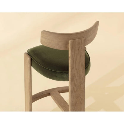 SUNPAN Horton Forest Green Fabric Barstool