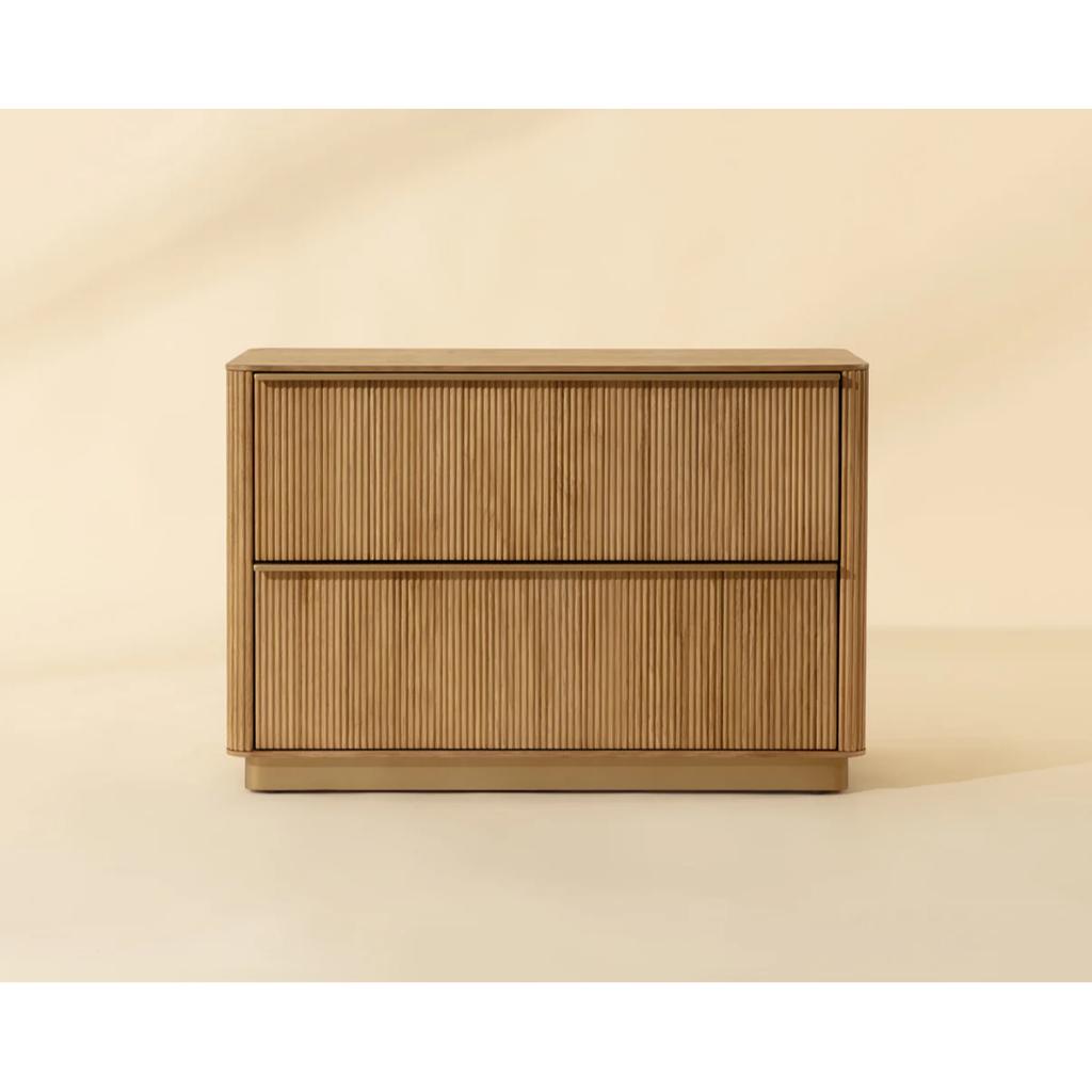 SUNPAN Kalla Two Drawers Brown Nightstand