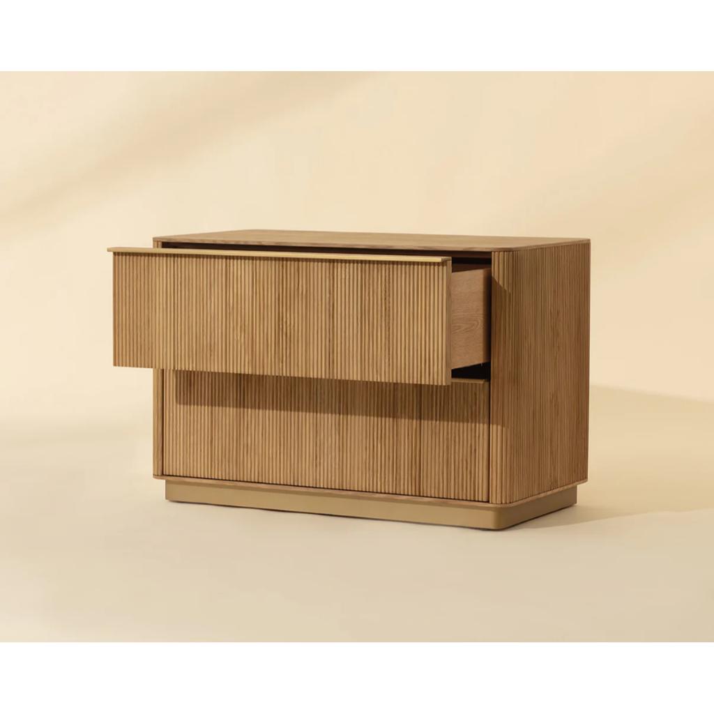 SUNPAN Kalla Two Drawers Brown Nightstand