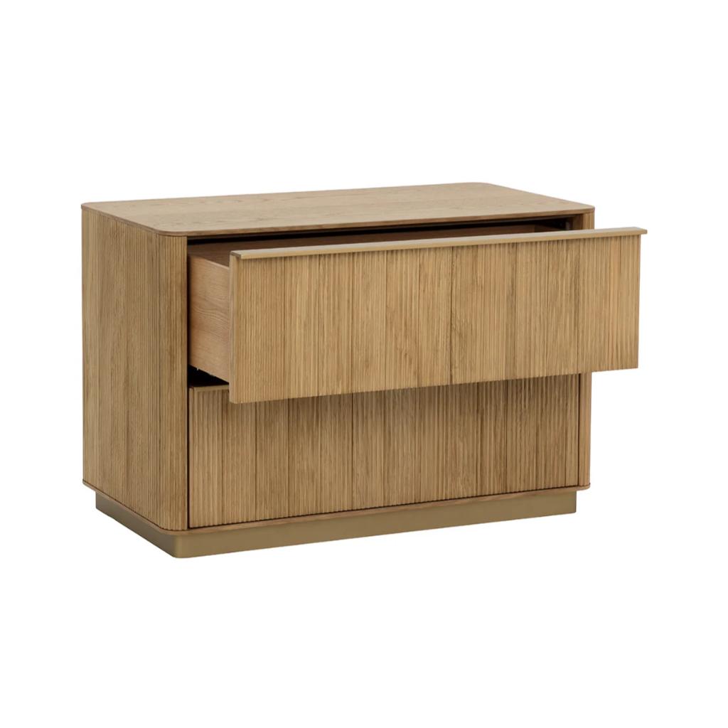 SUNPAN Kalla Two Drawers Brown Nightstand