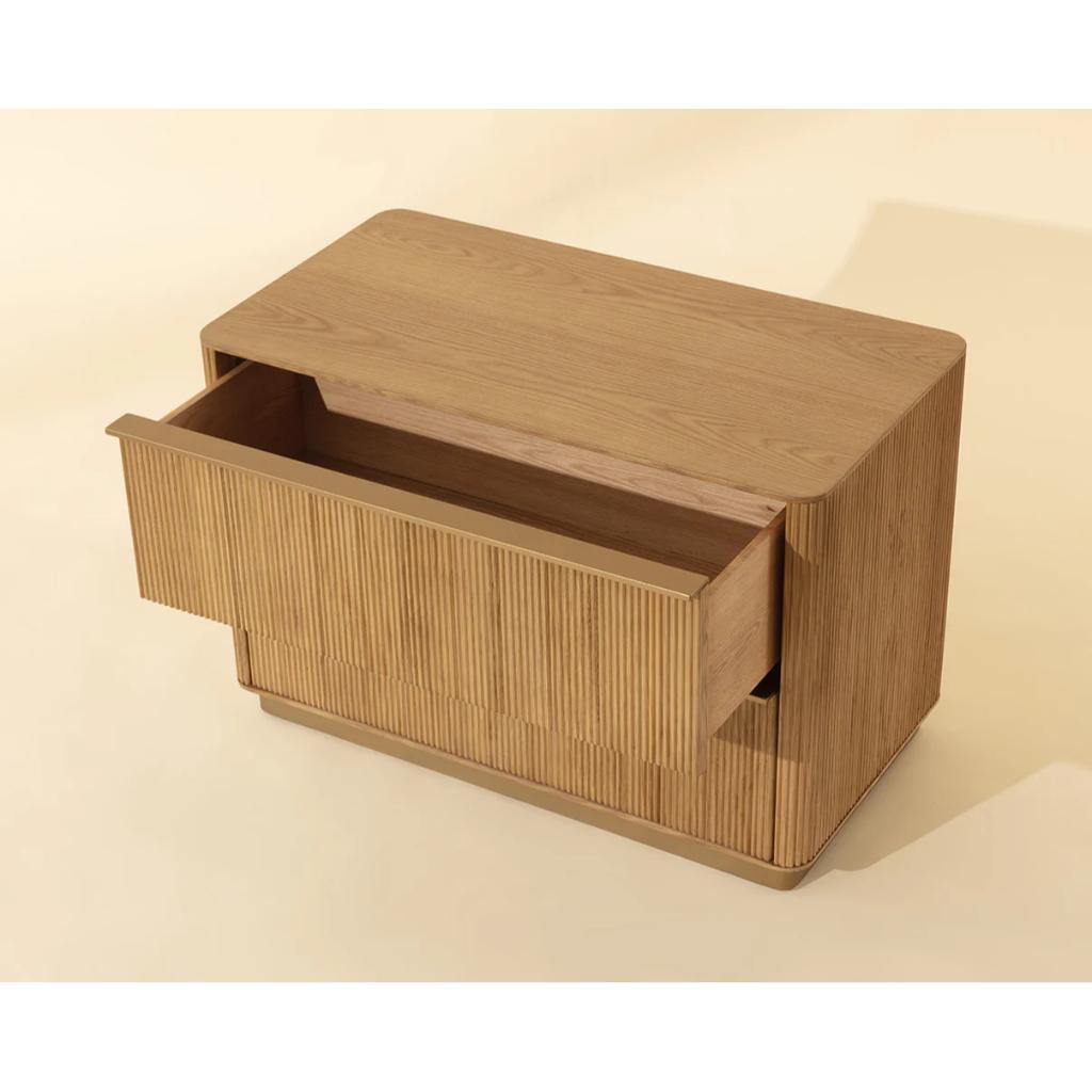 SUNPAN Kalla Two Drawers Brown Nightstand