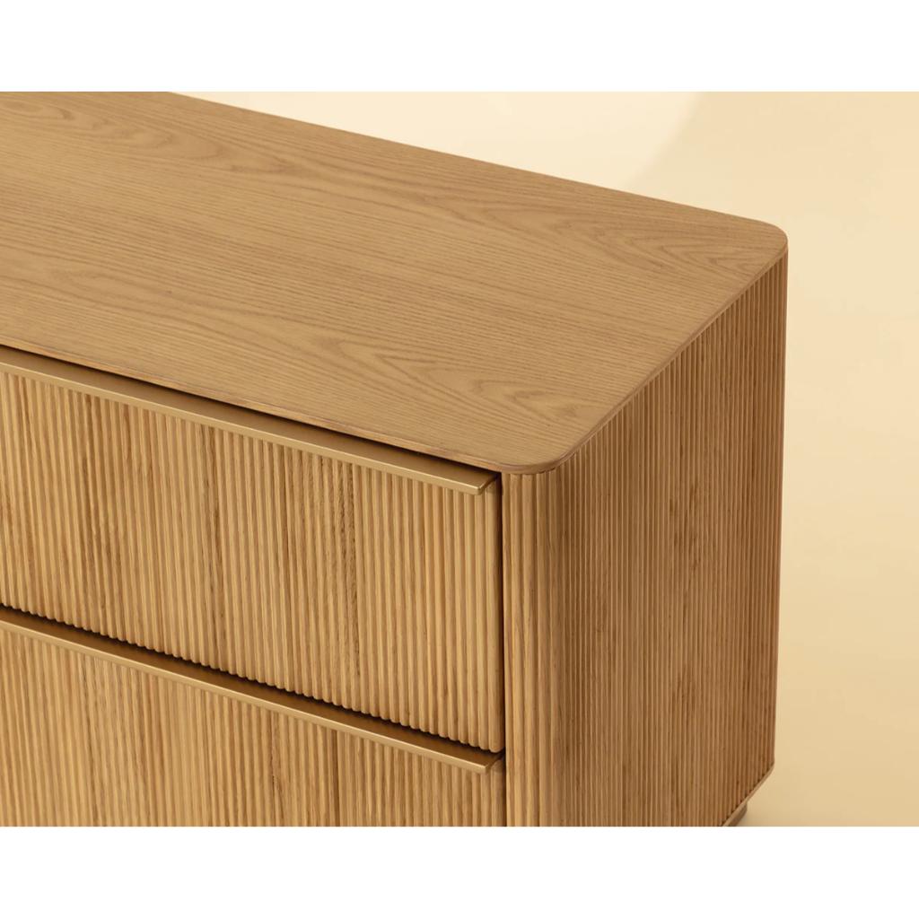 SUNPAN Kalla Two Drawers Brown Nightstand