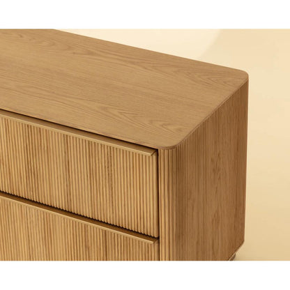 SUNPAN Kalla Two Drawers Brown Nightstand