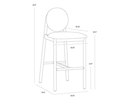 SUNPAN Orabell Mid-Century Faux Leather Barstool