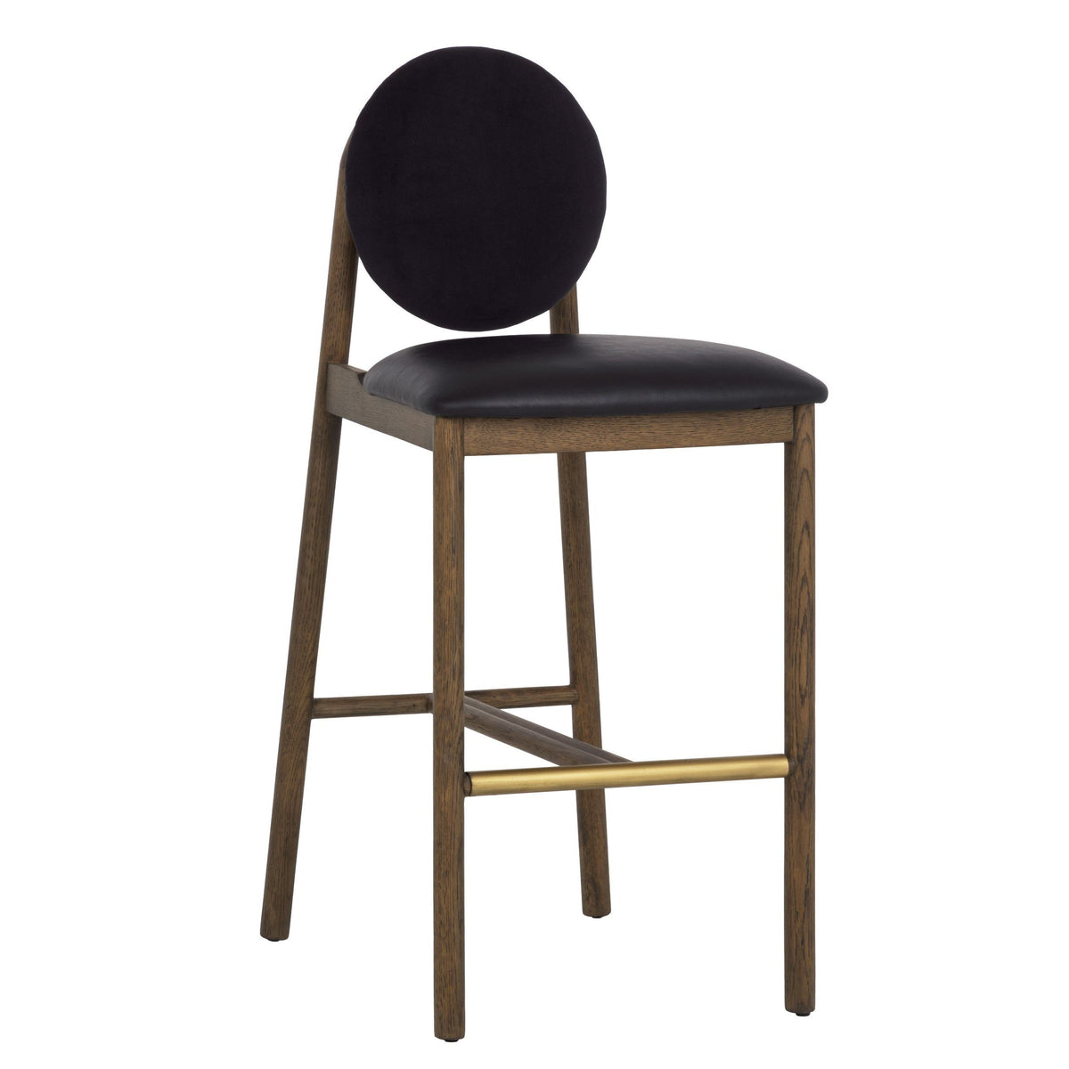 SUNPAN Orabell Mid-Century Faux Leather Barstool