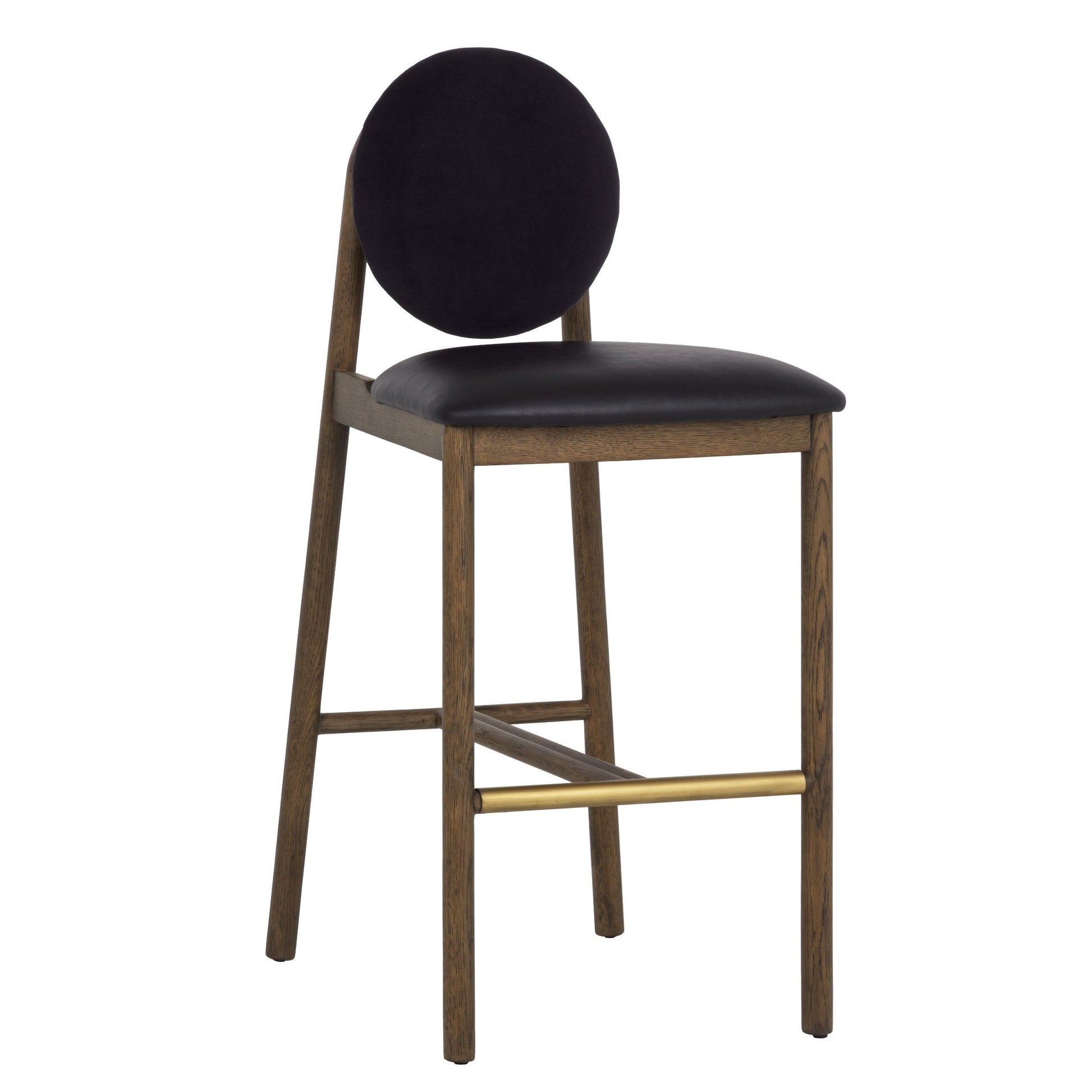 SUNPAN Orabell Mid-Century Faux Leather Barstool