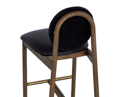 SUNPAN Orabell Mid-Century Faux Leather Barstool