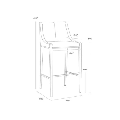SUNPAN Dionne Pebble Fabric Barstool