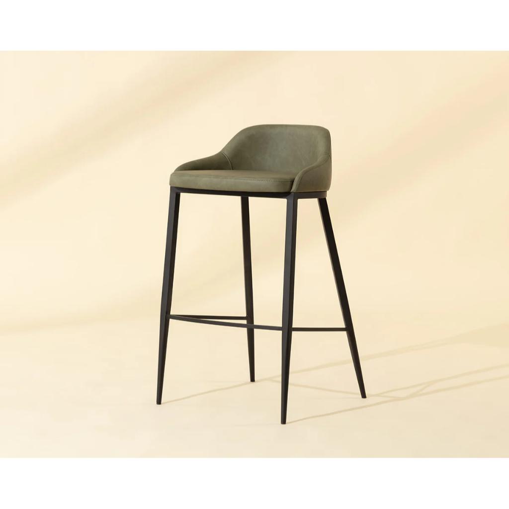 SUNPAN Astra Green Faux Leather Barstool