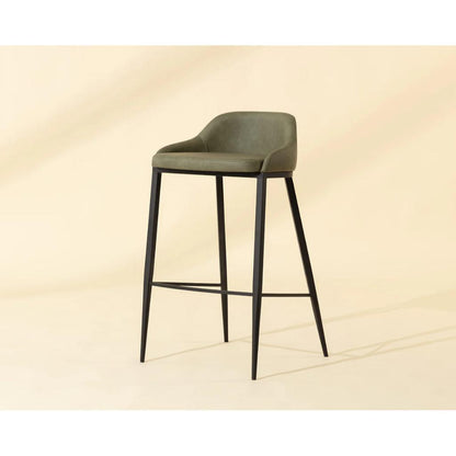 SUNPAN Astra Green Faux Leather Barstool