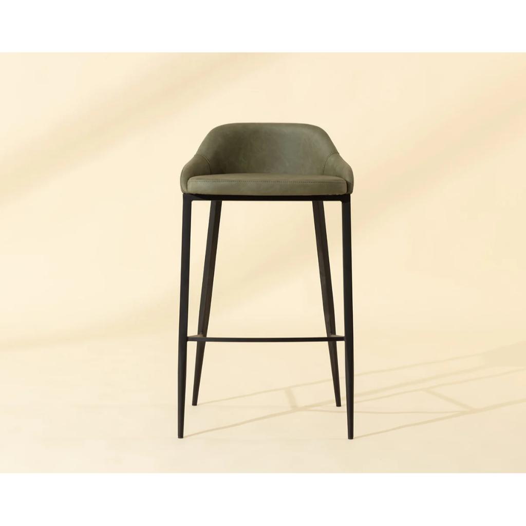 SUNPAN Astra Green Faux Leather Barstool