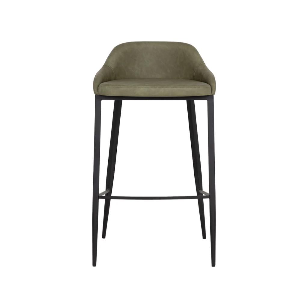 SUNPAN Astra Green Faux Leather Barstool