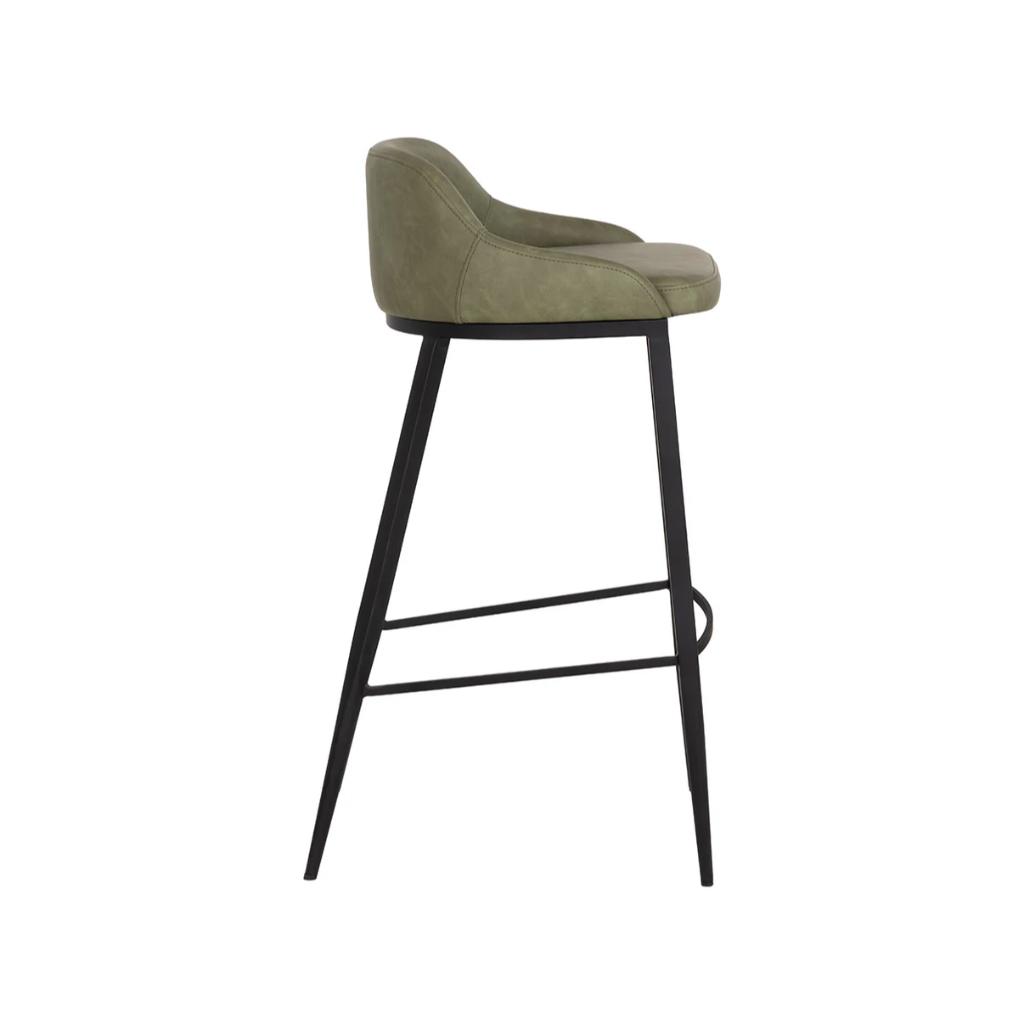 SUNPAN Astra Green Faux Leather Barstool