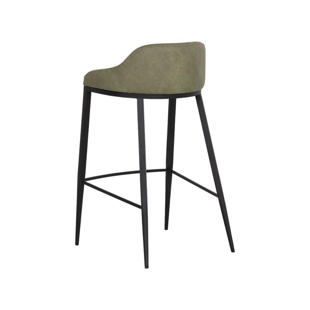 SUNPAN Astra Green Faux Leather Barstool
